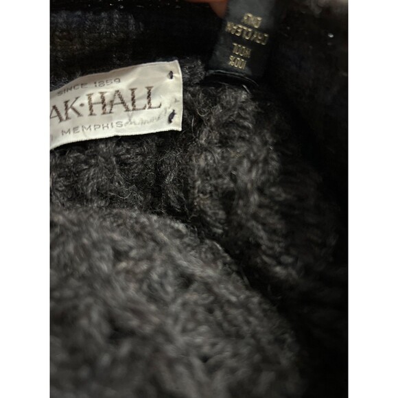 OAK HALL Memphis Hand Loomed Ireland Men’s Chunky Cardigan Sweater size L Wool - Picture 7 of 7